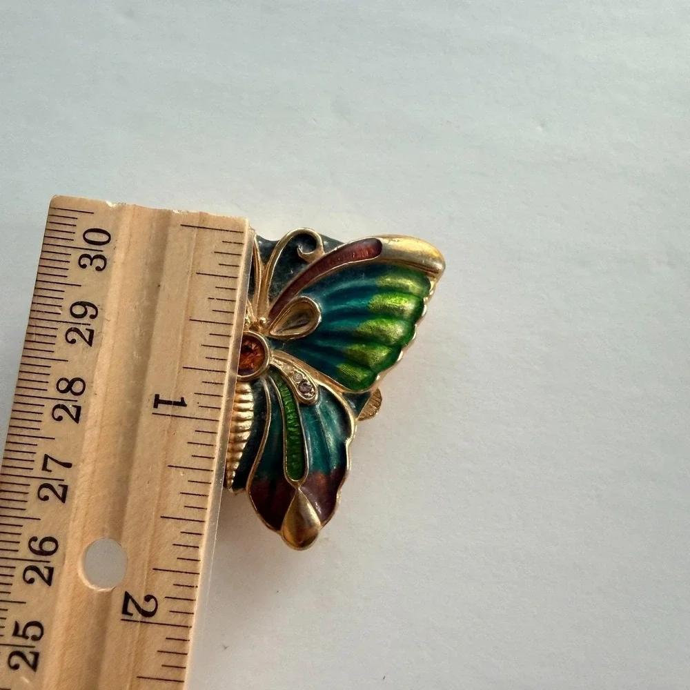 Estee Lauder Solid Perfume White Linen Green Enamel Butterfly